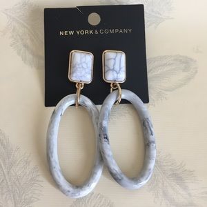 NY&Co faux marble hoop earrings